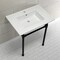 Fauceture Dreyfuss 31" Console Sink W/ SS Leg (Sgl Faucet Hole), White/ Black KVPB3122710 - alternate 2